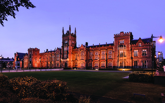 The beautiful exterior of Queen's University Belfast.