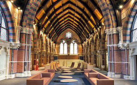 One of the stunning reading rooms at Queens University.