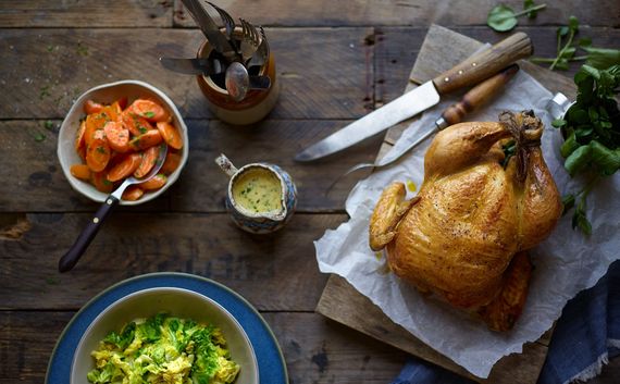 Roast chicken dinner. Roast chicken dinner.