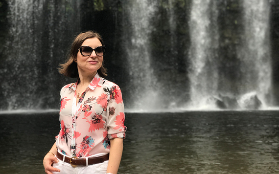 Earrings: Tracey Gilbert designs, pendant: Forgotten China, shirt: Rant and Rave Clothing, belt: Holden Leather Goods.