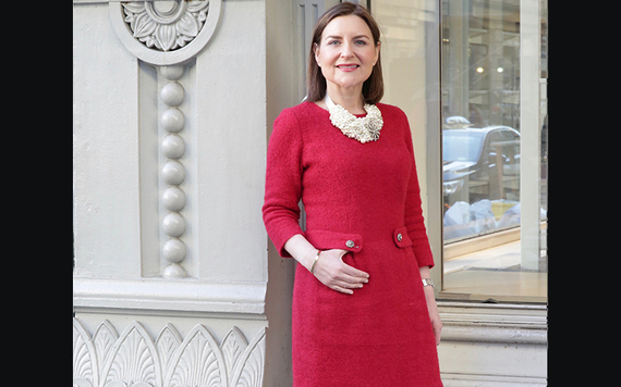 Dress by Helen McAlinden, necklace by Elaine De Roíste, tights (not pictured but featuring an amazing butterfly tattoo design) by Stop & Stare Designs. Photo: Clare Pearson