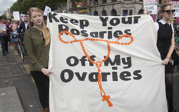 Repeal the 8th protesters at a previous march in Dublin.