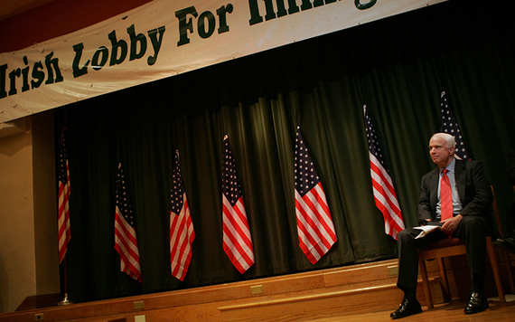 Senator John McCain a backer of immigration reform speaking to a gathering of the ILIR.