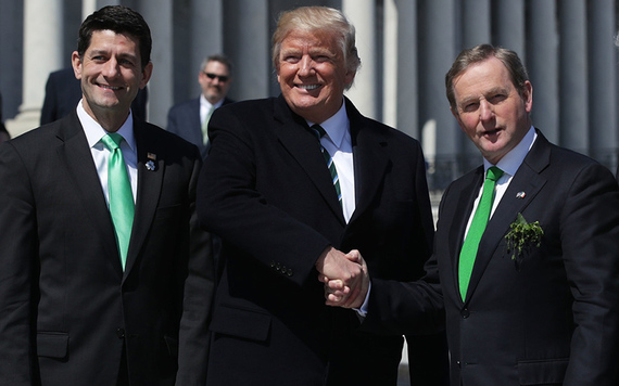 Paul Ryan and Donald Trump with Irish Taoiseach Enda Kenny.