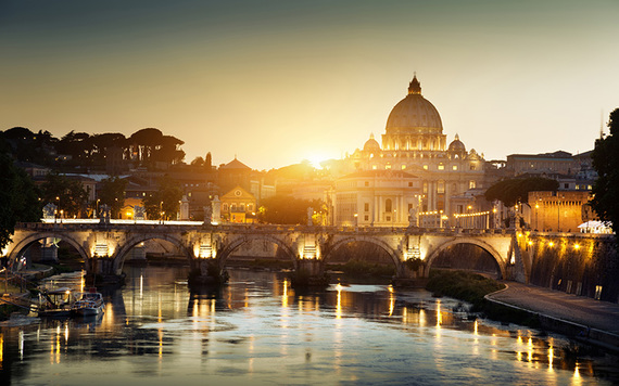 The dome of St. Peter's in the Vatican, in Rome.