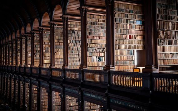 The Long Room in Trinity College Dublin's Old Library, home of the Book of Kells.