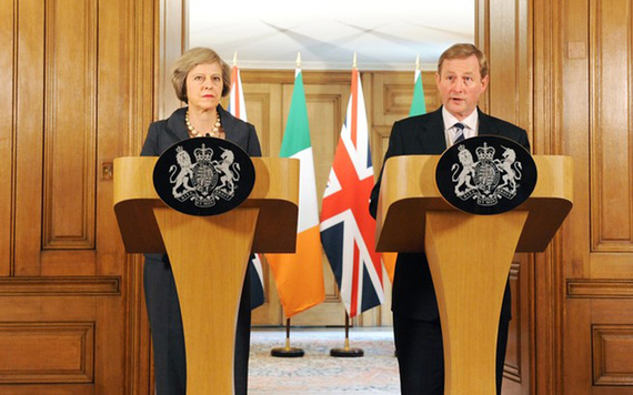 Prime Minister Thersa May and Enda Kenny inside 10 Downing Street.