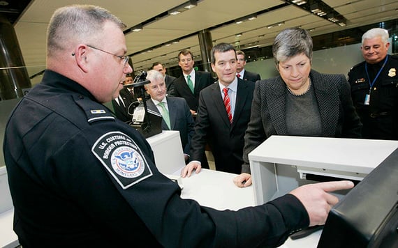 US Secretary of Homeland Security Janet Napolitano visits Dublin Airports US Preclearance in 2010.
