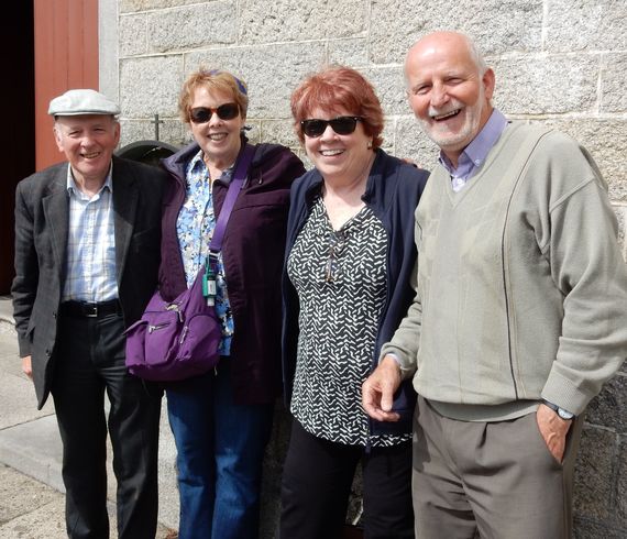 Distant cousins take time for a photo in front of St. Mary's Church in Enniskerry, Co. Wicklow. From left to right (James Byrne, Kate, Marilee, Patsy Byrne).