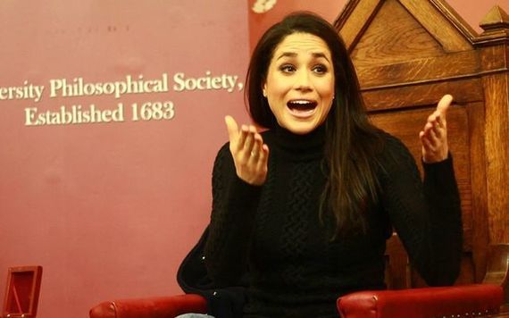 Meghan Markle, speaking to students in Trinity College, Dublin.