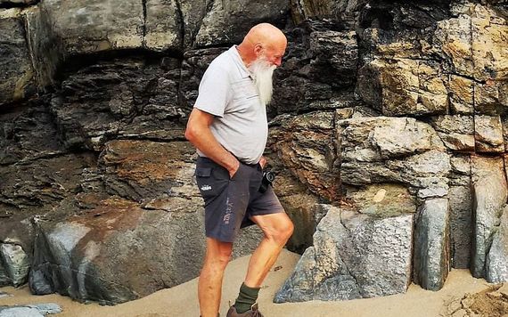 Dan Hummel on the beach on his land. Image: Brian Keane.