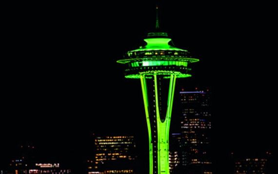 The iconic Space Needle in Seattle will join Tourism Ireland’s Global Greening initiative for the first time in 2018, to celebrate the island of Ireland and St Patrick. Image: Tourism Ireland.