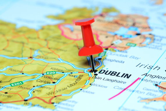 Dublin in Irish - Baile Átha Cliath - means "Ford of the Reed Hurdles".