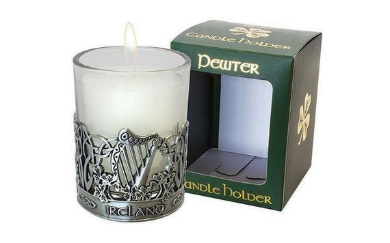 Pewter Candle Holder – Harp.