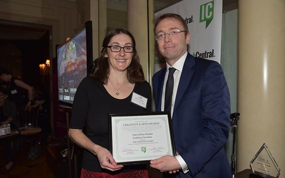 Honoree Kathleen Donohoe with Consul General Ciaran Madden. Photo: Nuala Purcell