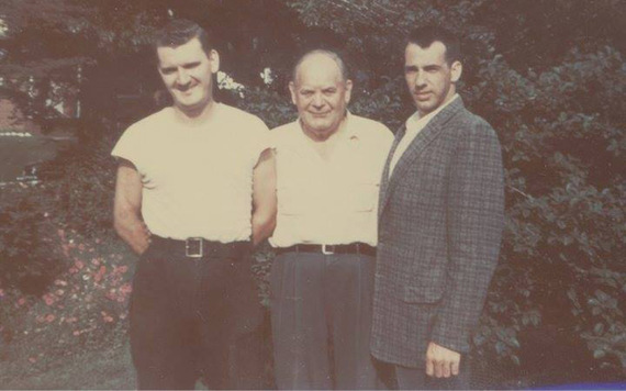My father and his foster brother, Tom going back to visit with Pop Vogt, a foster parent from Queens, NY. (Both were a positive influence in his life).