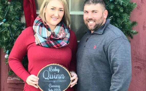 Kevin Quinn and his wife Kara announcing their pregnancy. Image: GoFundMe.