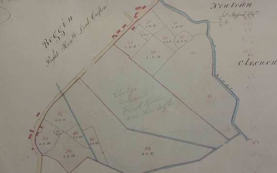 Historic map of Townland, Ballymurray found in Crofton Estate Records housed in the Roscommon County Library.