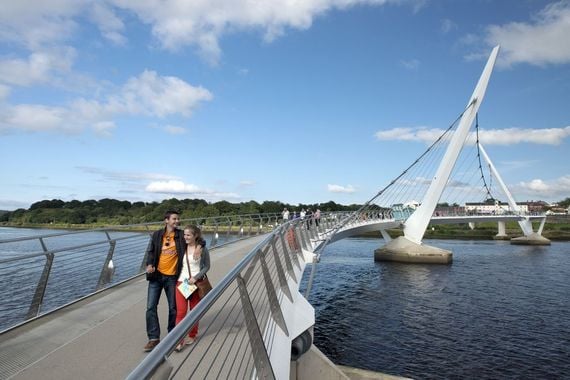 The Peace Bridge, in Derry city. The Peace Bridge, in Derry city.