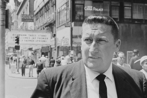 Mickey Spillane in New York City, 1961 (Getty Images)