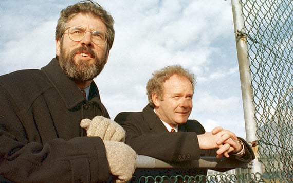 Sinn Fein leaders and comrades Gerry Adams and Martin McGuinness.