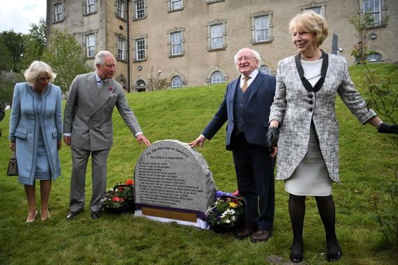 Camilla, Prince Charles and Ireland's President Michael D Higgins and his wife Sabina.