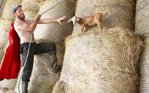Is it a bird? Is it a plane? No it's super farmer!