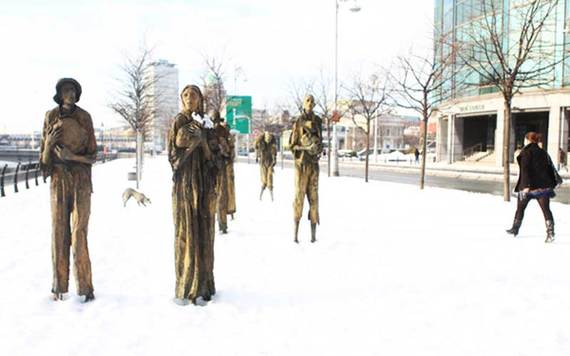The memorial in the snow. Image: RollingNews.ie