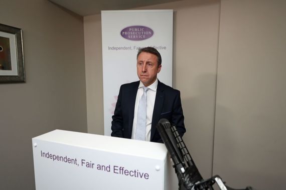 Stephen Herron, Northern Ireland's Director of Public Prosecutions, announces that one former soldier will be prosecuted in connection with the events of Bloody Sunday, on March 15, 2019, in Derry, Northern Ireland. (Photo by Liam McBurney - WPA Pool/Getty Images)