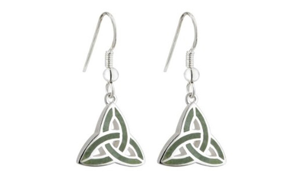 Sterling Silver Connemara Trinity Knot Drop Earrings