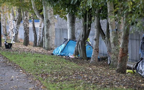 Homeless living in tents along the Grand Canal, in Dublin.