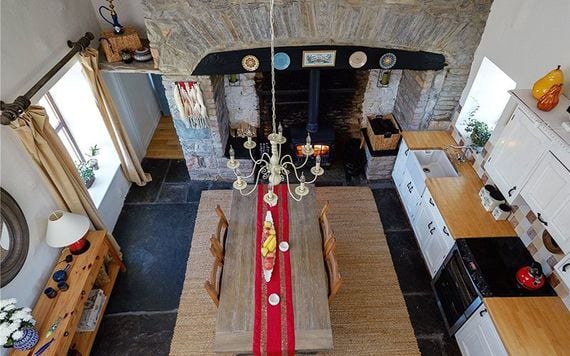 The kitchen from the stairs. Image: Sherry FitzGerald McMahon