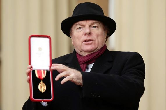 Van Morrison in 2016 at Buckingham Palace receiving his knighthood (Getty Images)