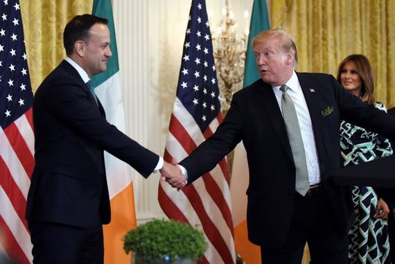 Trump meeting with Taoiseach Leo Varadkar. Image: Getty.