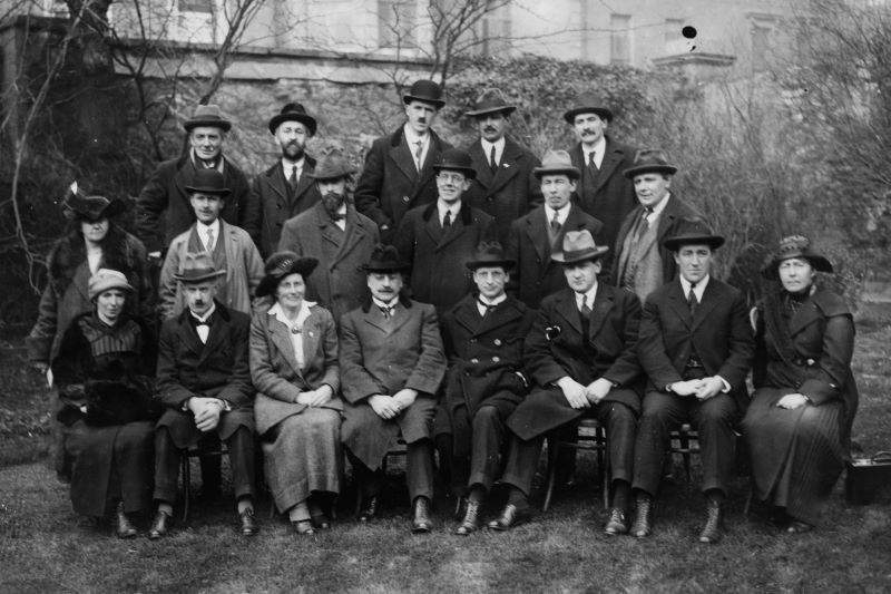 February 1922: The Sinn Fein Ard Fheis Committee. In the front row are Eamon Duggan, Arthur Griffith, Eamon de Valera, and Michael Collins (Getty Images)