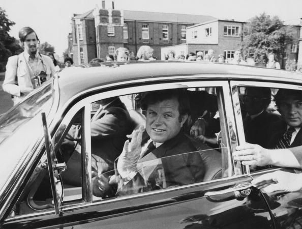 US Senator Ted Kennedy in Wembley during a visit to London, September 1971. (Photo by Tim Graham/Evening Standard/Hulton Archive/Getty Images)