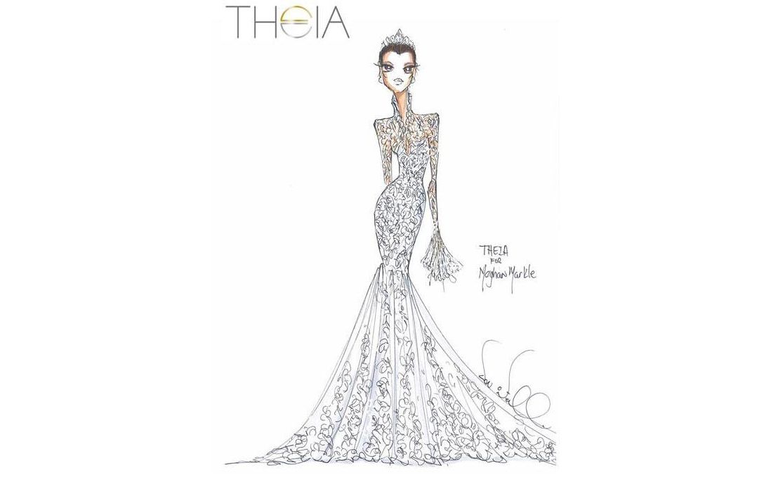 Don O'Neill's vision for Meghan Markle's wedding dress. Image: THEIA.